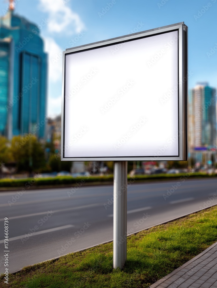 Fototapeta premium Empty billboard on city street