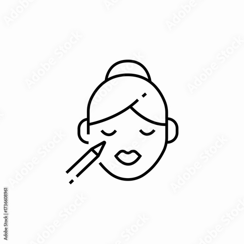 makeup pencil face icon sign vector