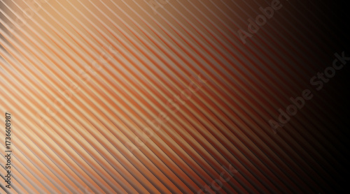 Warm abstract background with diagonal ribbed texture in shades of beige, orange, and brown, fading to black
