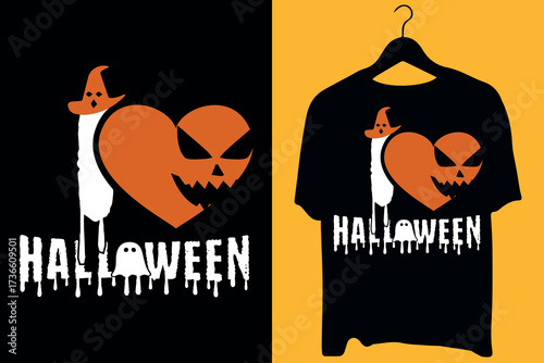 Black fashion woman with a cat silhouette vector illustration for a scary Halloween poster design featuring a skull and bat