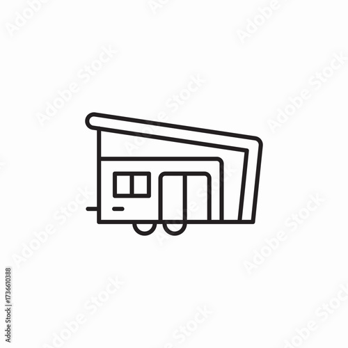 modern house on wheels property icon sign vector