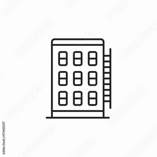 town apartment building icon sign vector