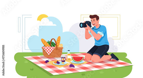 Capturing a Sunny Picnic: A Photographer Documents a Delightful Outdoor Delight