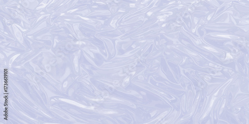 Frozen blue crumpled paper texture with ice crystal pattern on a winter glass surface