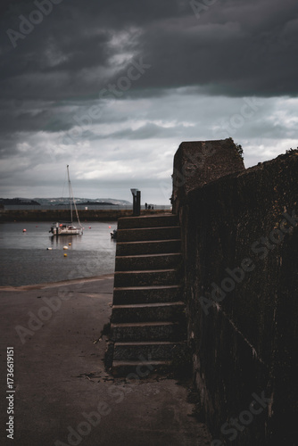 Water scene is dark and gloomy