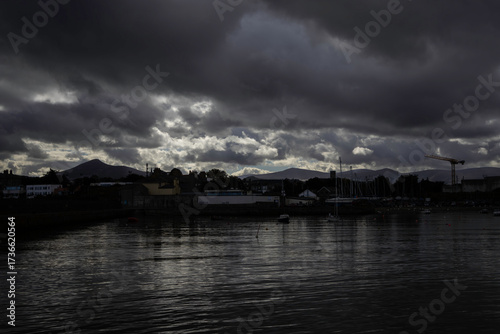 Water scene is dark and gloomy