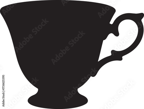 Cup Silhouette Vector Icon – Drink, Coffee, Tea, Beverage Graphic.