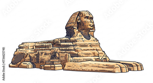 The great sphinx of giza, a monumental limestone sculpture with a lions body and a human head, standing as a symbol of ancient egypt