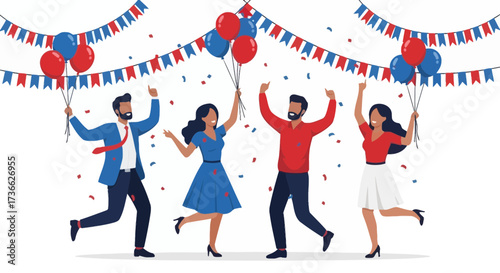 Celebration Of joy: A Group Of Friends Celebrating A Special Occasion With Balloons