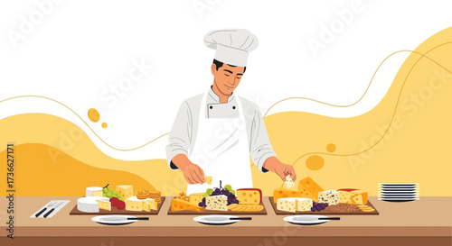 Chef Arranging Cheese Display: Culinary Artistry, Food Presentation, And Flavorful Experience