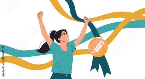 Celebratory Moment: Joyful Silhouette Celebrating Victory And Triumphant Achievement