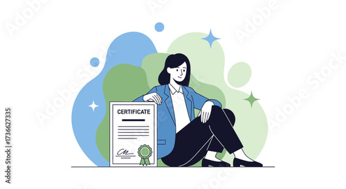Certified Individual Celebrating Achievement and Holding Official Document for Success and