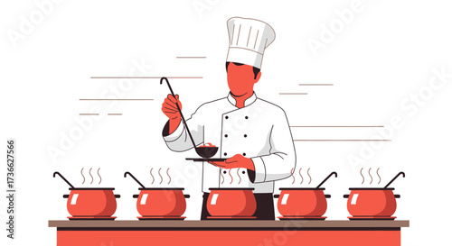 Chef Crafting Gourmet Dishes with Precision in a Modern Culinary Establishment