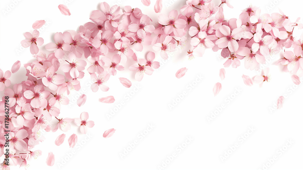 Obraz premium Soft Pink Cherry Blossom Border