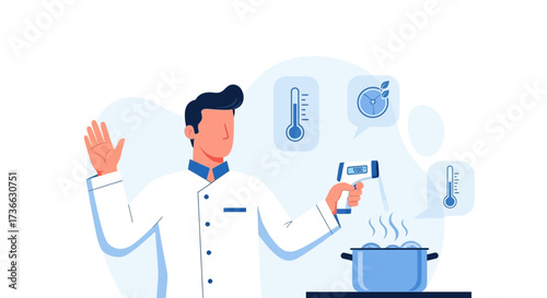 Chef's Illustration: Measuring Heat and Time for Culinary Excellence with Precision