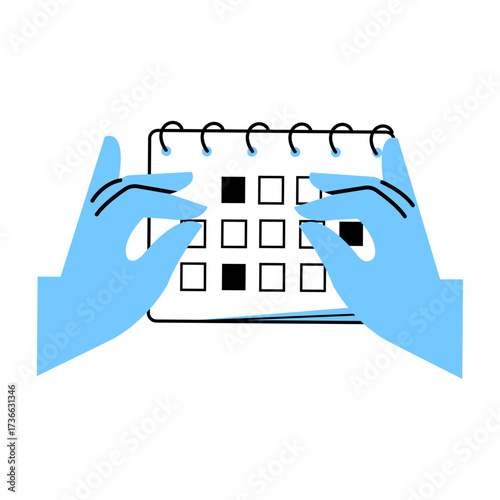 Planning and organizing daily activities with a calendar at home