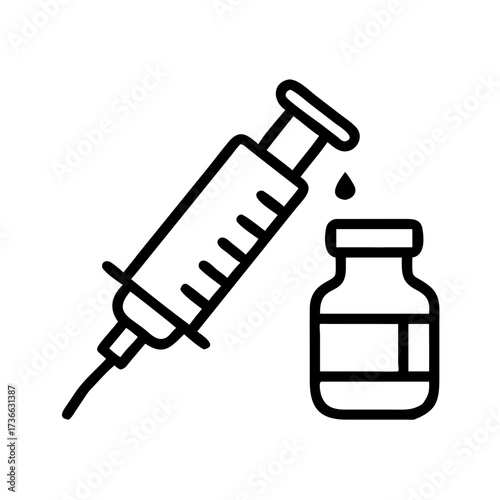 Injection vaccine syringe medical healthcare immunization flu shot treatment disease prevention and cure concept