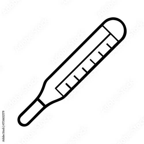 Thermometer medical device for measuring fever and body temperature outline vector illustration icon design