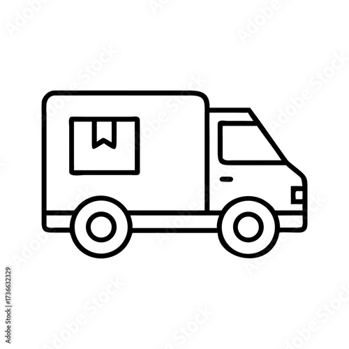 Delivery truck icon vector illustration for moving service and cargo transportation logistics company design needs