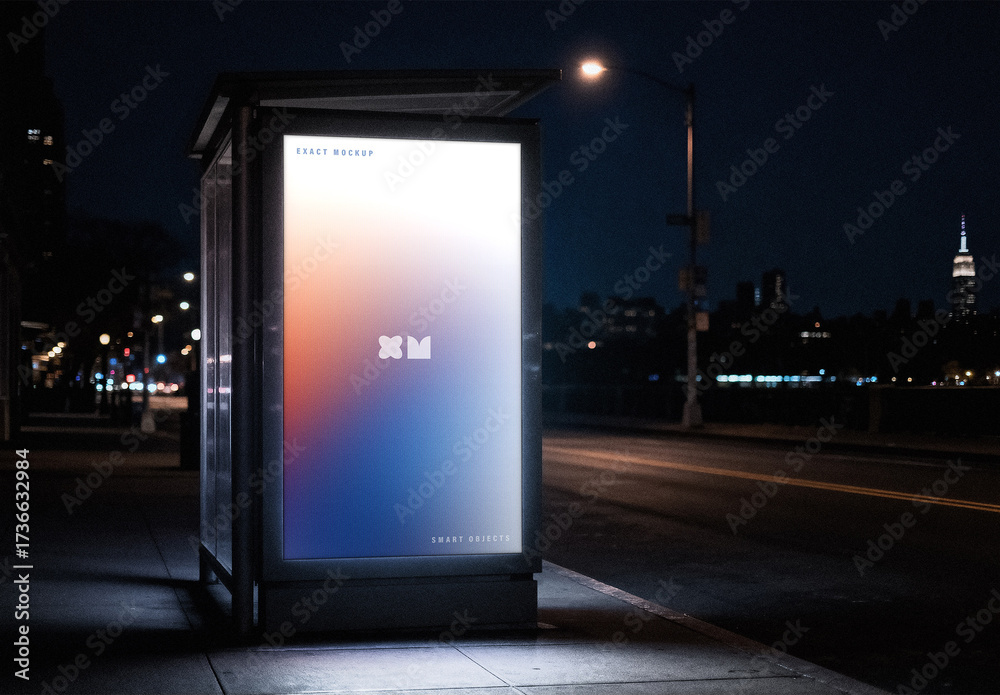 Bus Stop Screen Mockup Stock Template | Adobe Stock