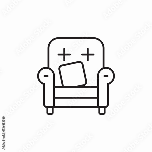 armchair seat icon sign vector