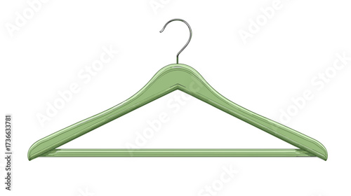 Pale Green Hanger with Hook: A light green clothes hanger hangs against a black background, ready to hold garments, keep closets organized and neat.