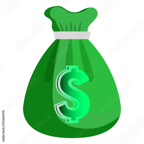 Cash bag icon for business design