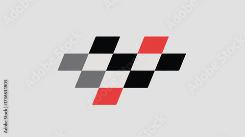 A minimalist geometric logo design featuring a stylized checkered pattern. 