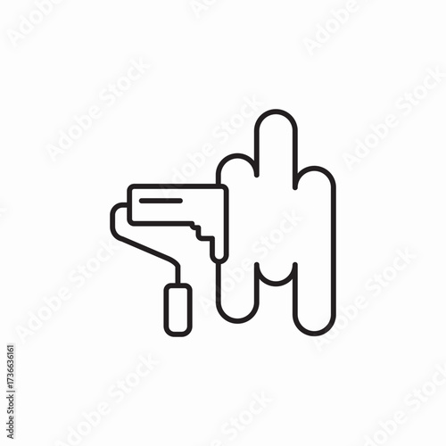wall paint roller icon sign vector