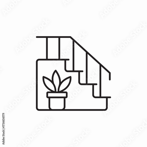 upstairs floor house icon sign vector