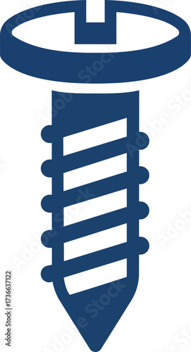 Close-up of a steel screw, a common fastener