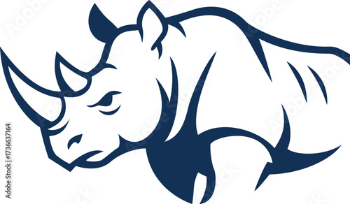 Stylized Rhinoceros Silhouette