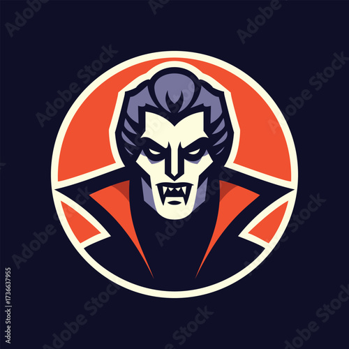 Vampire Portrait in a Circle