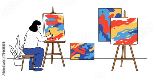 Art Therapy Session: Minimalist Vector Design