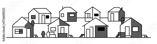Tiny House Village: Minimalist Vector Design for Homeless Housing