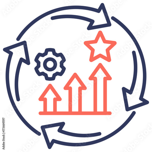 Continuous Improvement Dual Tone Icon