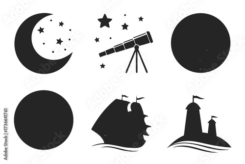 Six minimalist icons for midnight horizon theme