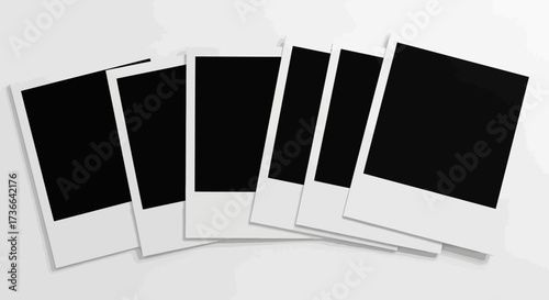 A Collection of Instamatic Style Instant Photographs Displayed in a Fanned Arrangement on a White Background