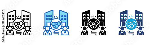 Office Collaboration icon Multi Style Vector Illustration