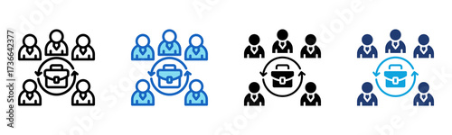Business Team icon Multi Style Vector Illustration