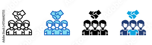 Team Agreement icon Multi Style Vector Illustration