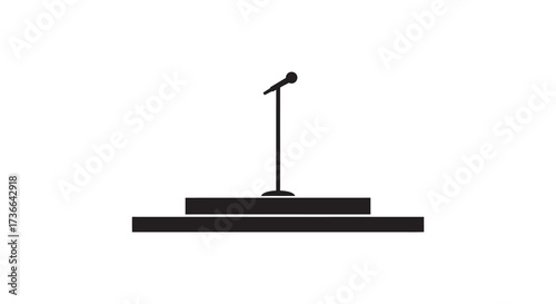 Simple podium and microphone symbol for speeches presentations debates and announcements