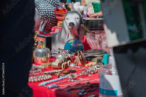 Cityscape at the Rastro de Madrid (Madrid Fleamarket), Spain