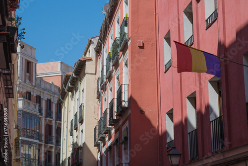 Cityscape at the Rastro de Madrid (Madrid Fleamarket), Spain