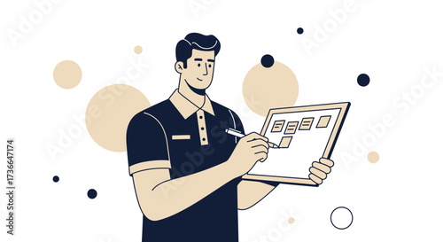 Creative Male Planning, Sketching, and Diagramming Business Concepts on Board