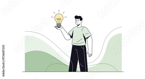 Creative Person Holding A Glowing Idea Depicting Innovation And Development
