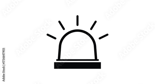 Simple black and white illustration of a police car emergency light