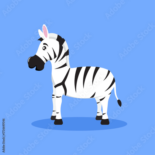 Cartoon Zebra Vector Illustration on Isolated Background