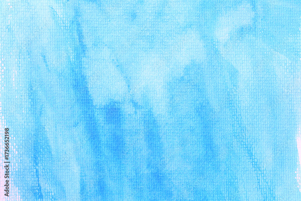 Obraz premium Blue watercolour paint brush on the white art paper background.