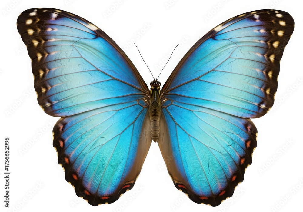 Obraz premium Blue morpho butterfly isolated on transparent background isolated on transparent background